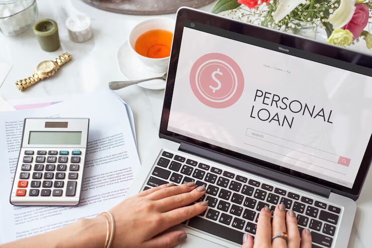 A computer screen displaying the words 'Personal Loan' representing loan options